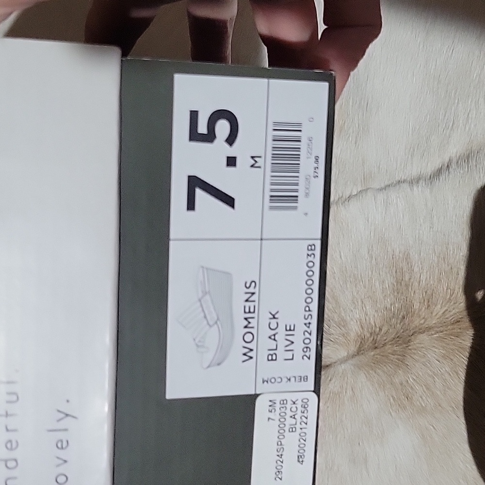 NIB Black Wedge Strappy Sandals, Livie, 7.5 M - Picture 6 of 6